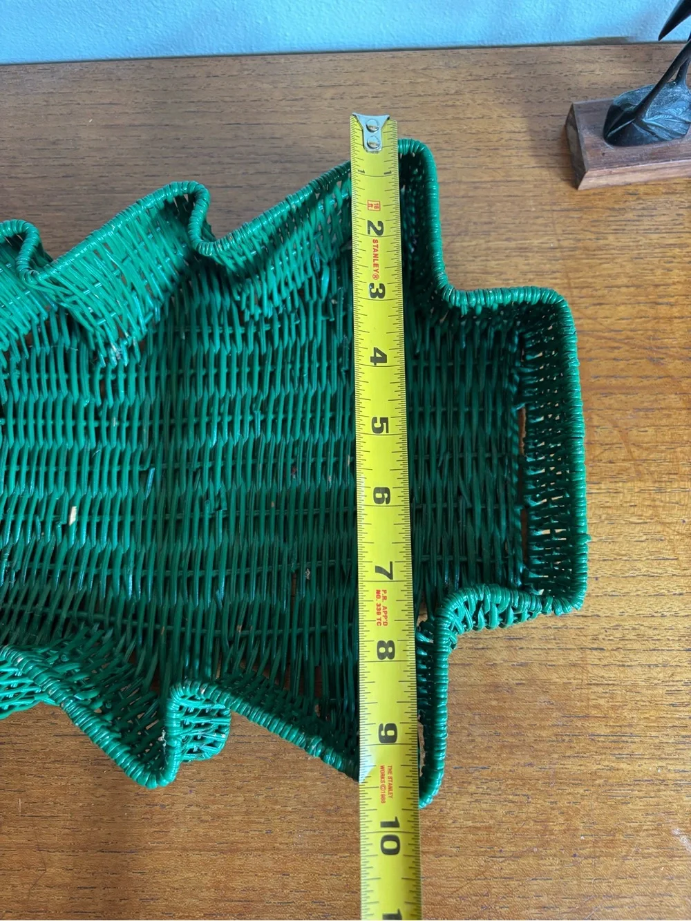 Vintage green pine tree Christmas tree wicker basket decor table decor shelf